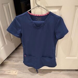 HeartSoul Blue Top with Pink Heart Details